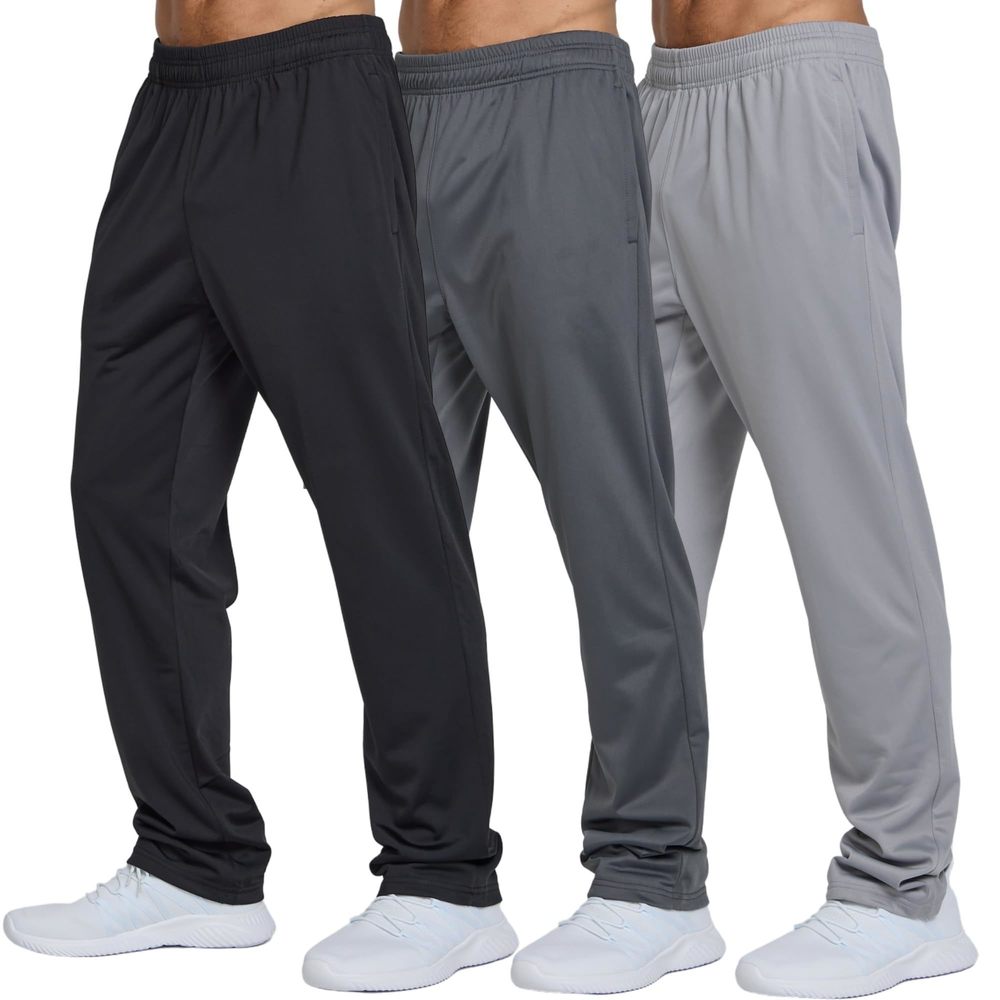 NEW Ultra Performance 3 Pack Mens Athletic Open Bottom Sweatpants Active Track P